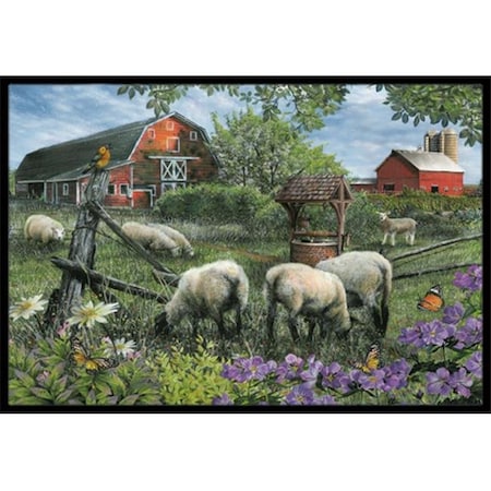 Carolines Treasures Carolines Treasures PTW2026MAT Pleasant Valley Sheep Farm Indoor & Outdoor Mat; 18 x 27 in. PTW2026MAT